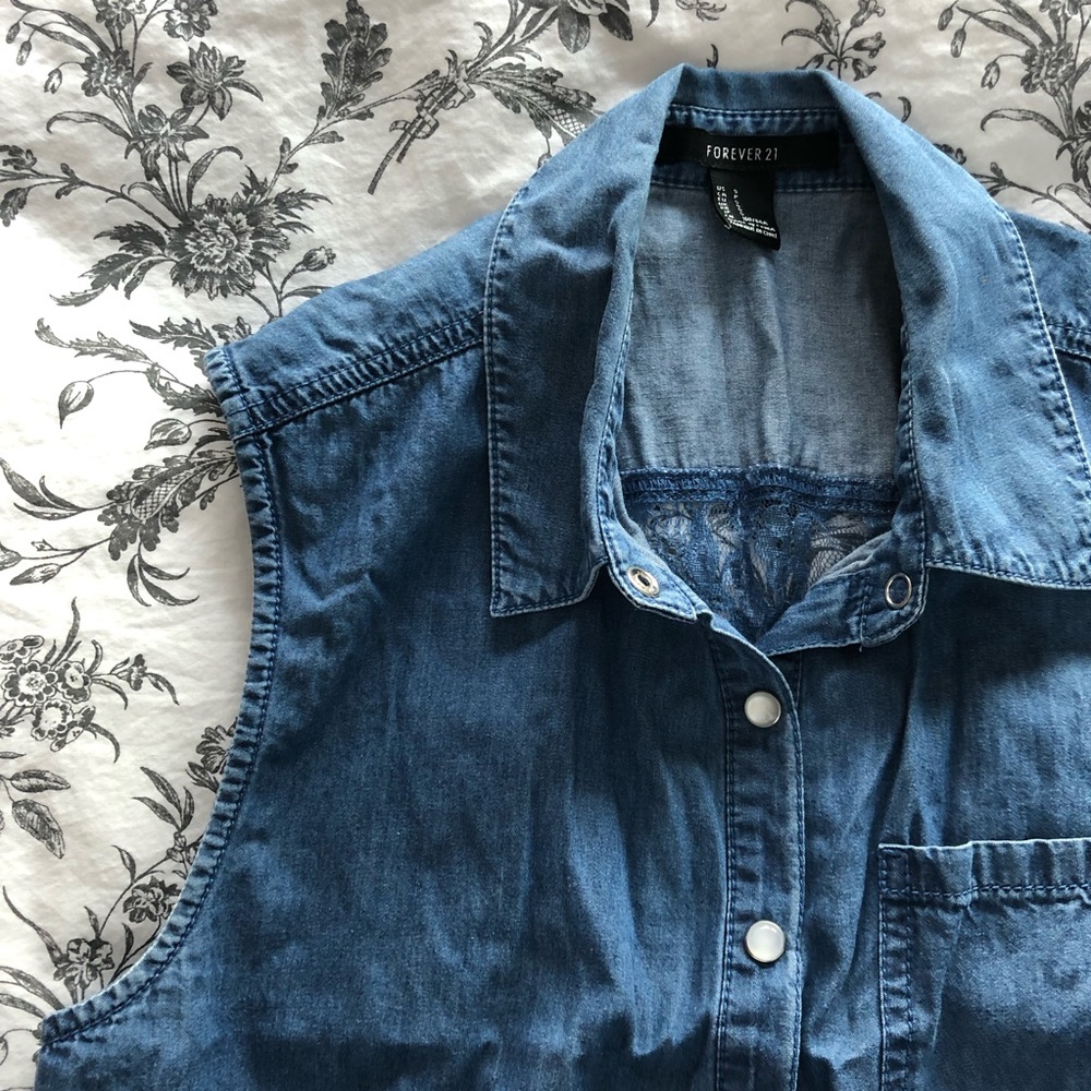 Denim Button Up Tank